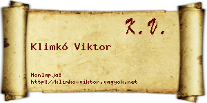 Klimkó Viktor névjegykártya